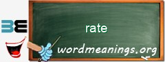 WordMeaning blackboard for rate